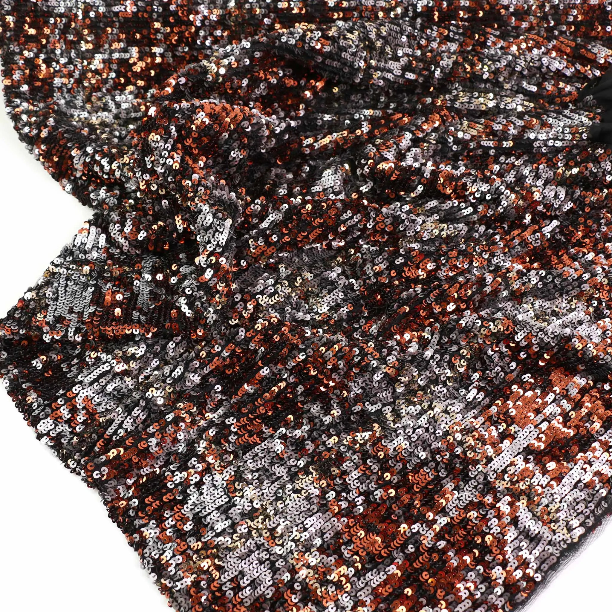 Sequin Fabric - Blue, Copper