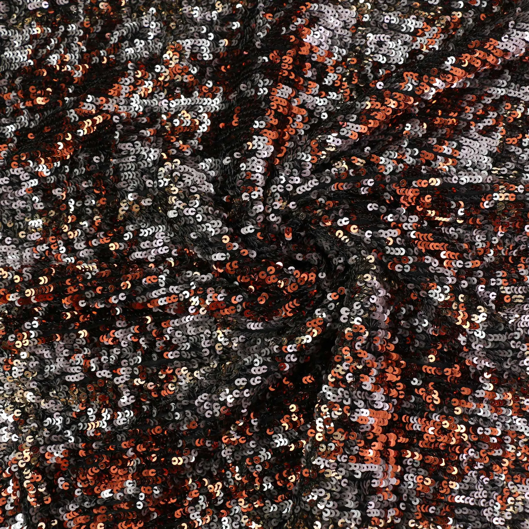 Sequin Fabric - Blue, Copper