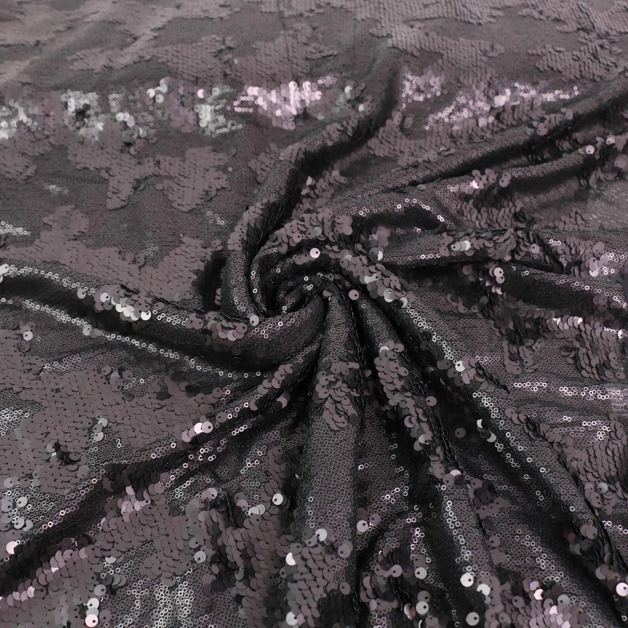 Sequin Fabric - Mauve, Black