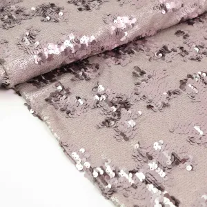 Sequin Fabric - Mauve, Black