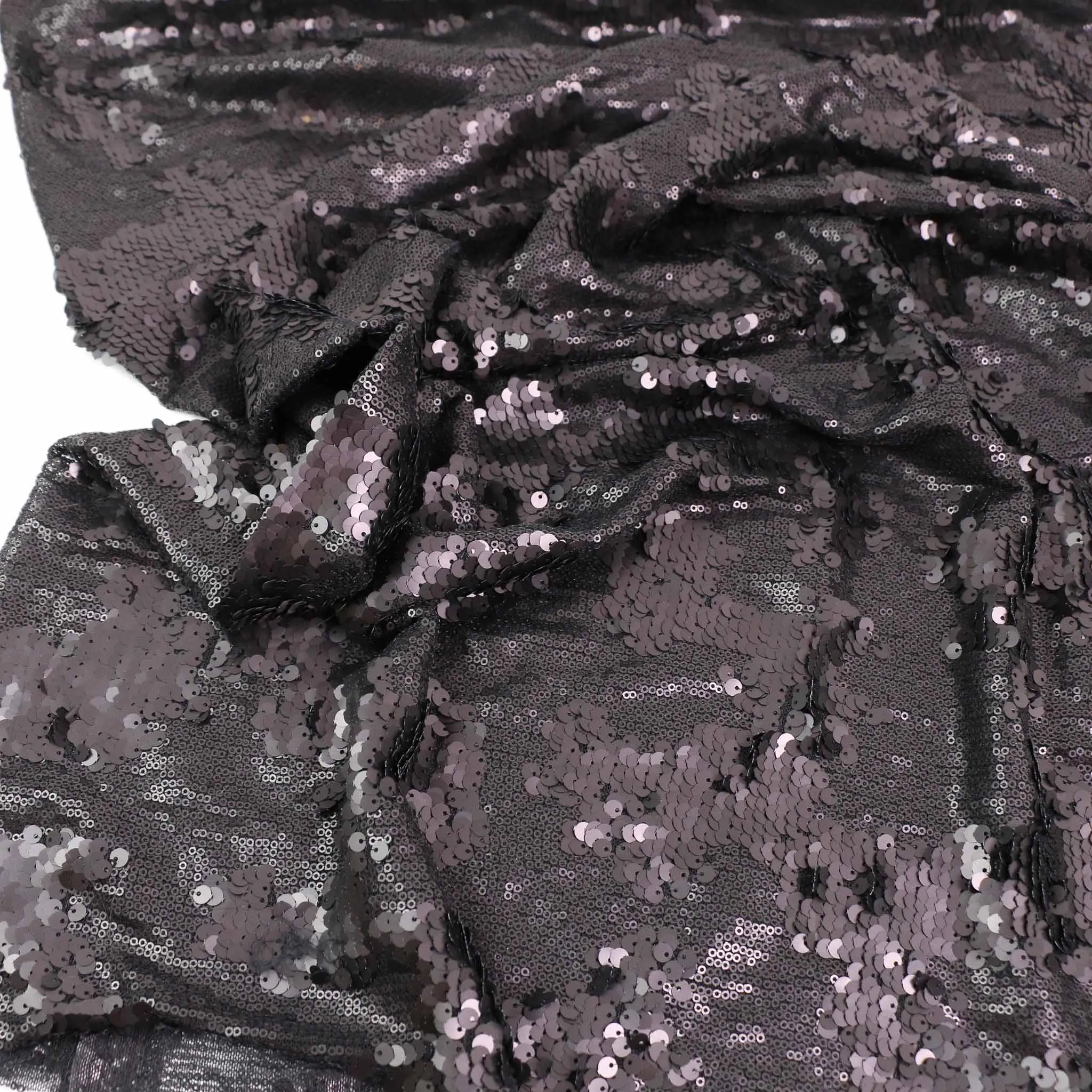 Sequin Fabric - Mauve, Black