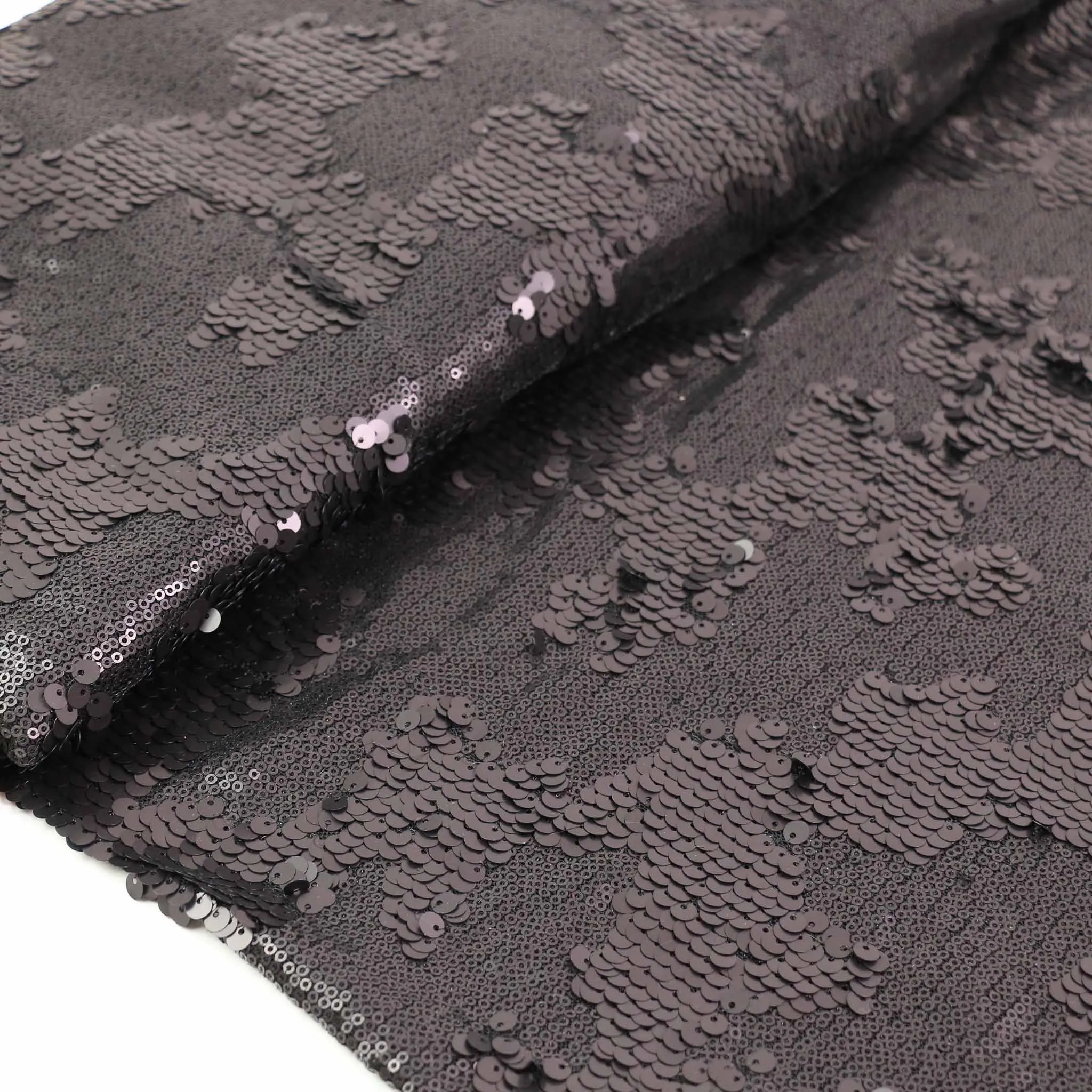 Sequin Fabric - Mauve, Black