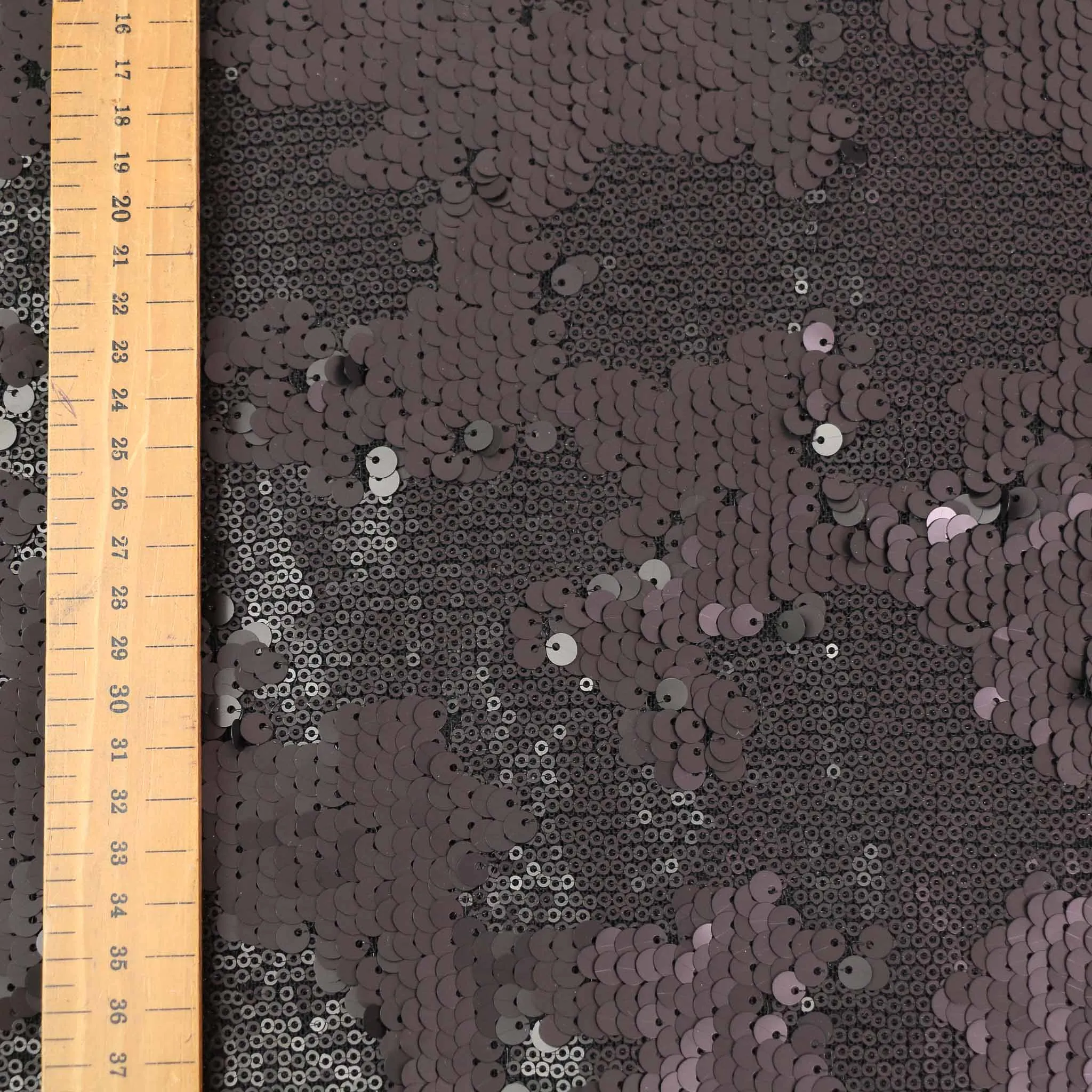 Sequin Fabric - Mauve, Black