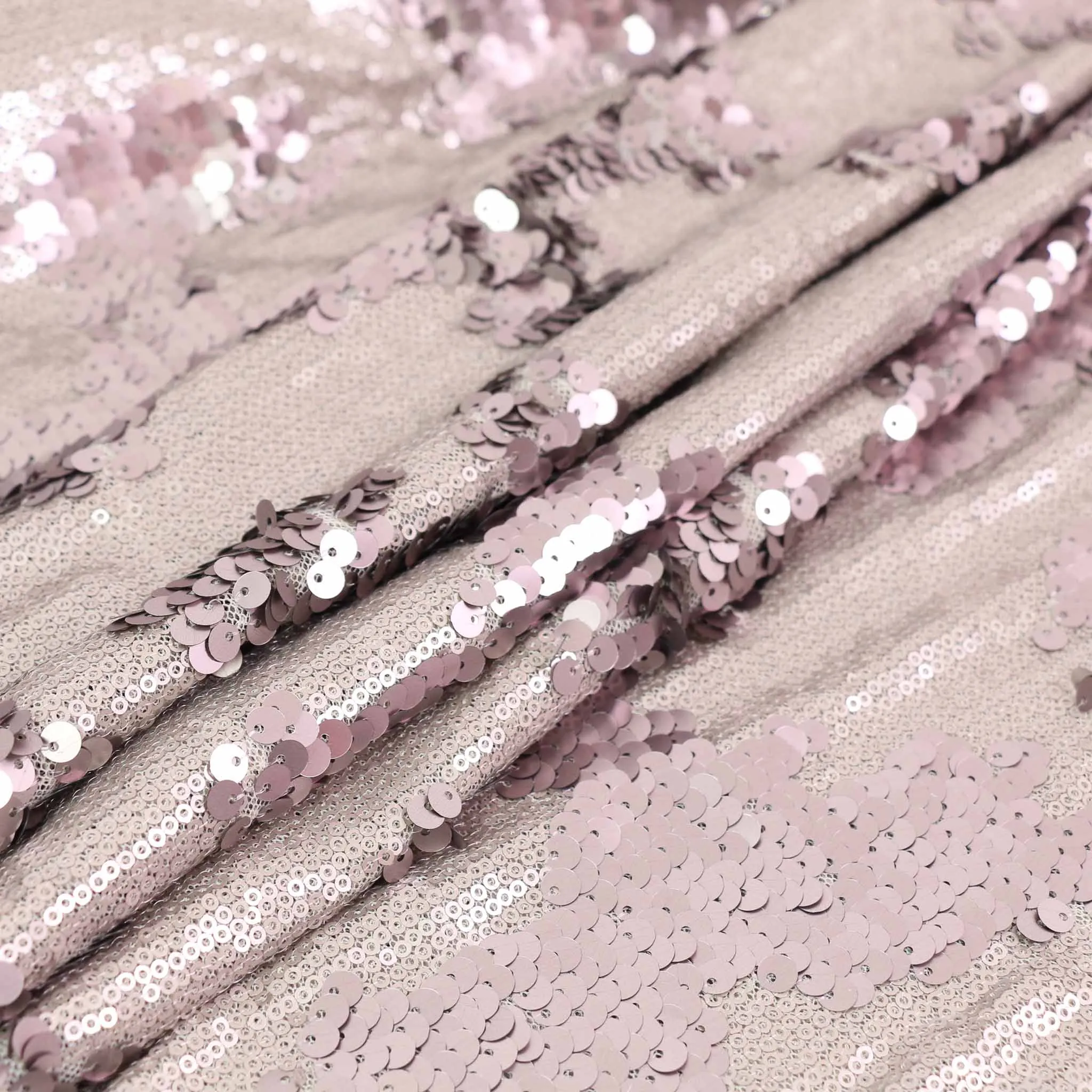 Sequin Fabric - Mauve, Black