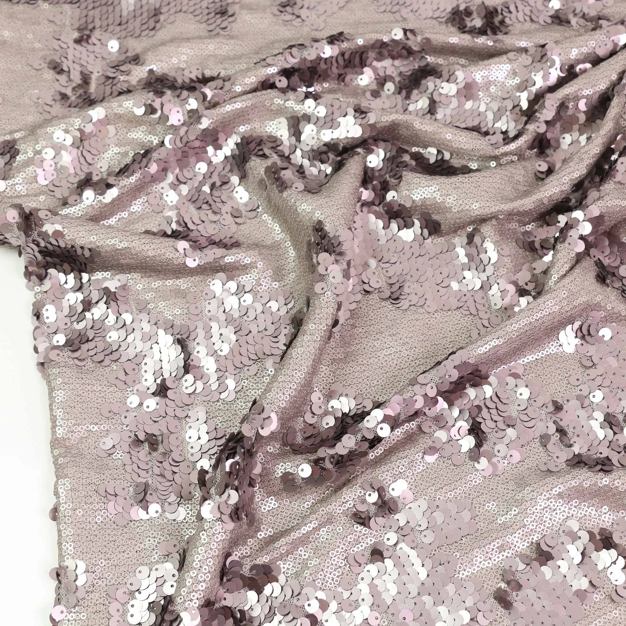 Sequin Fabric - Mauve, Black
