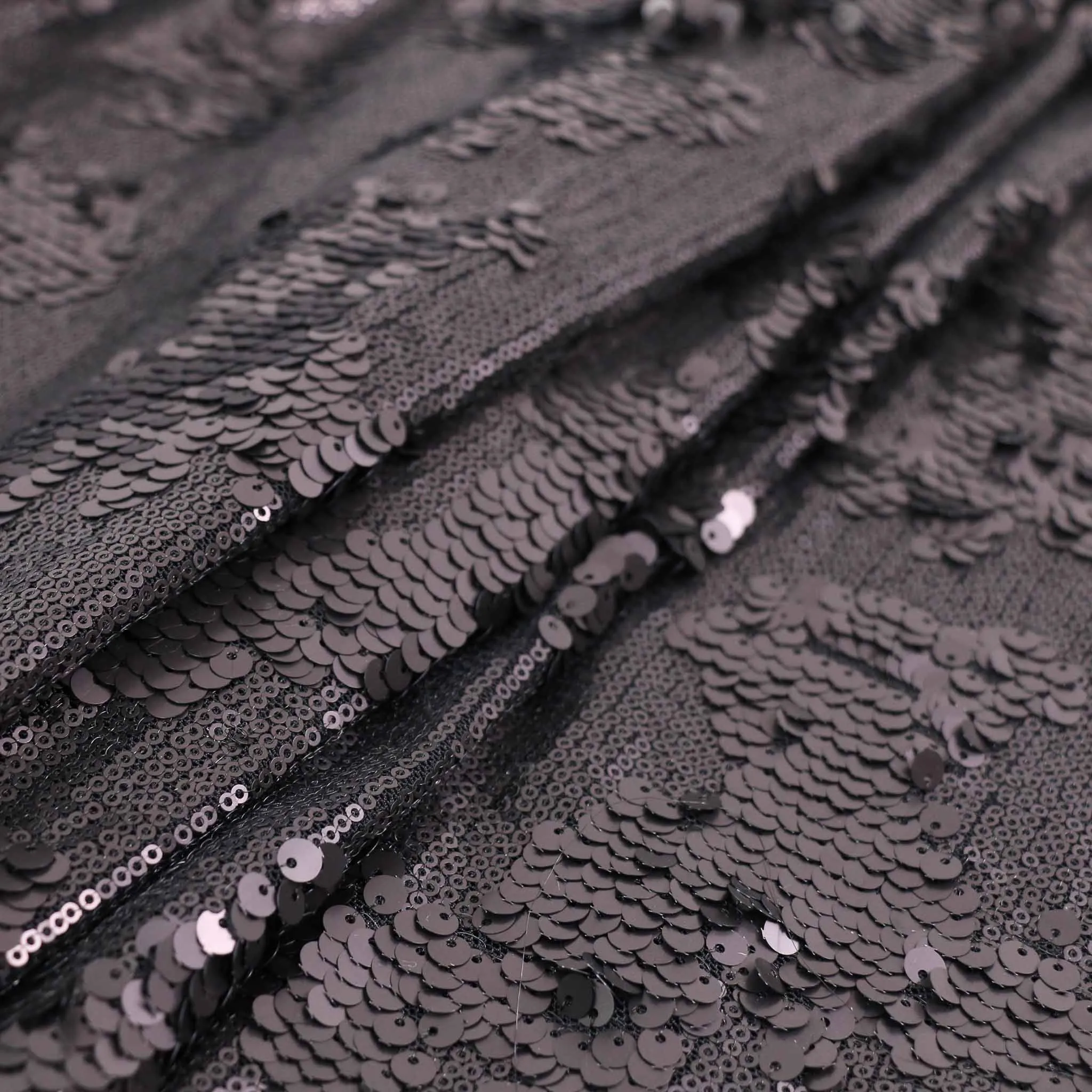 Sequin Fabric - Mauve, Black