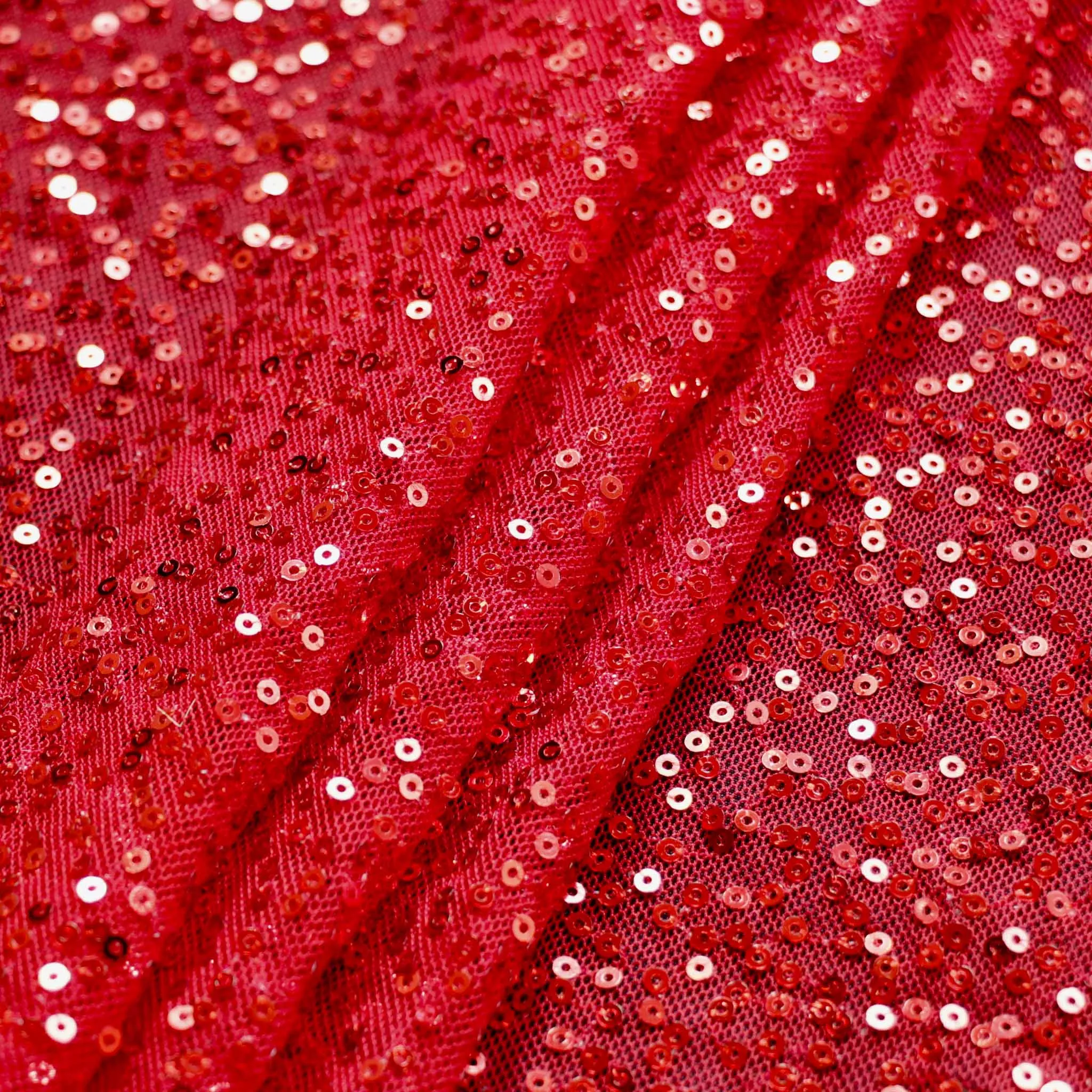 Sequin Fabric - Red or blue