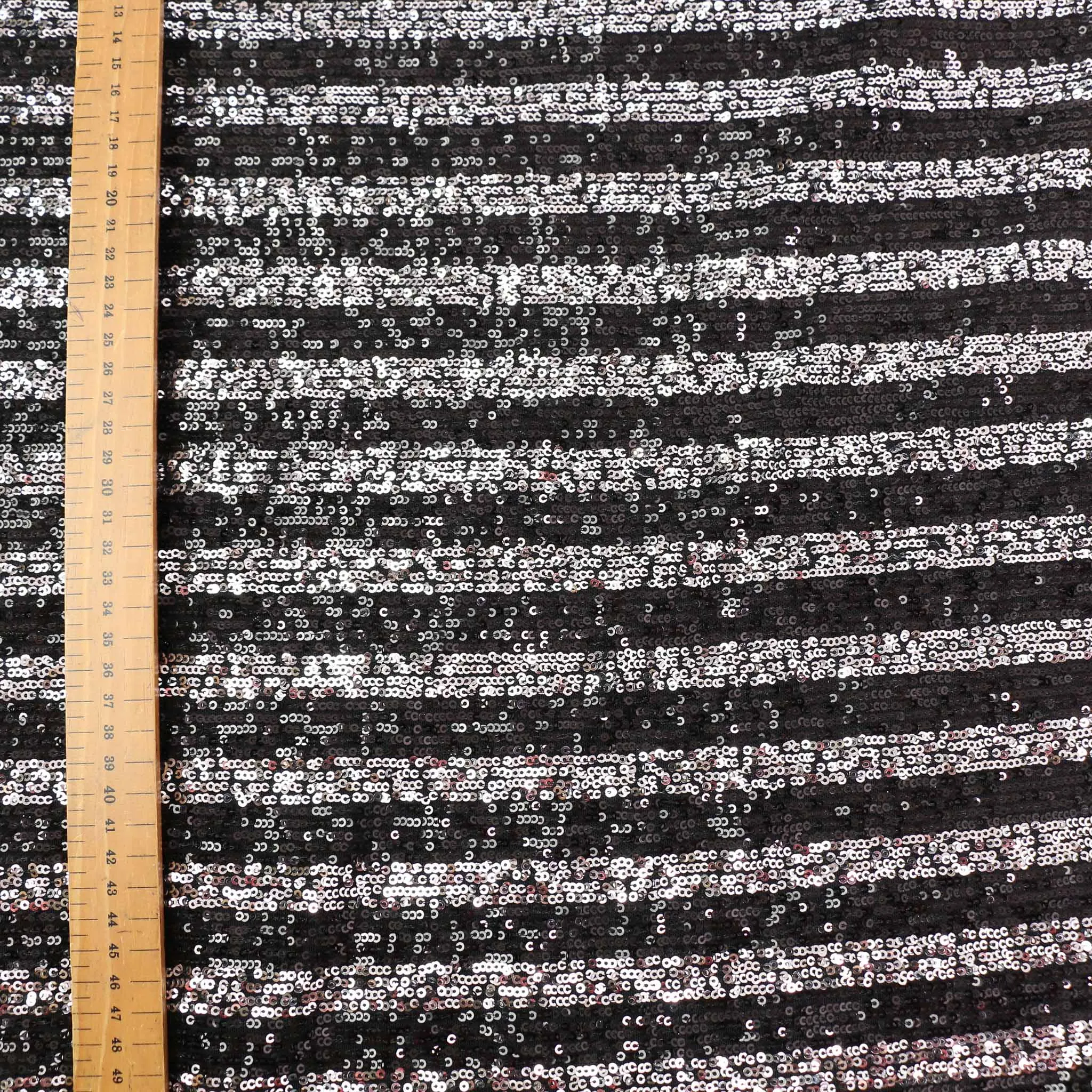 Sequin Fabric - Silver, black
