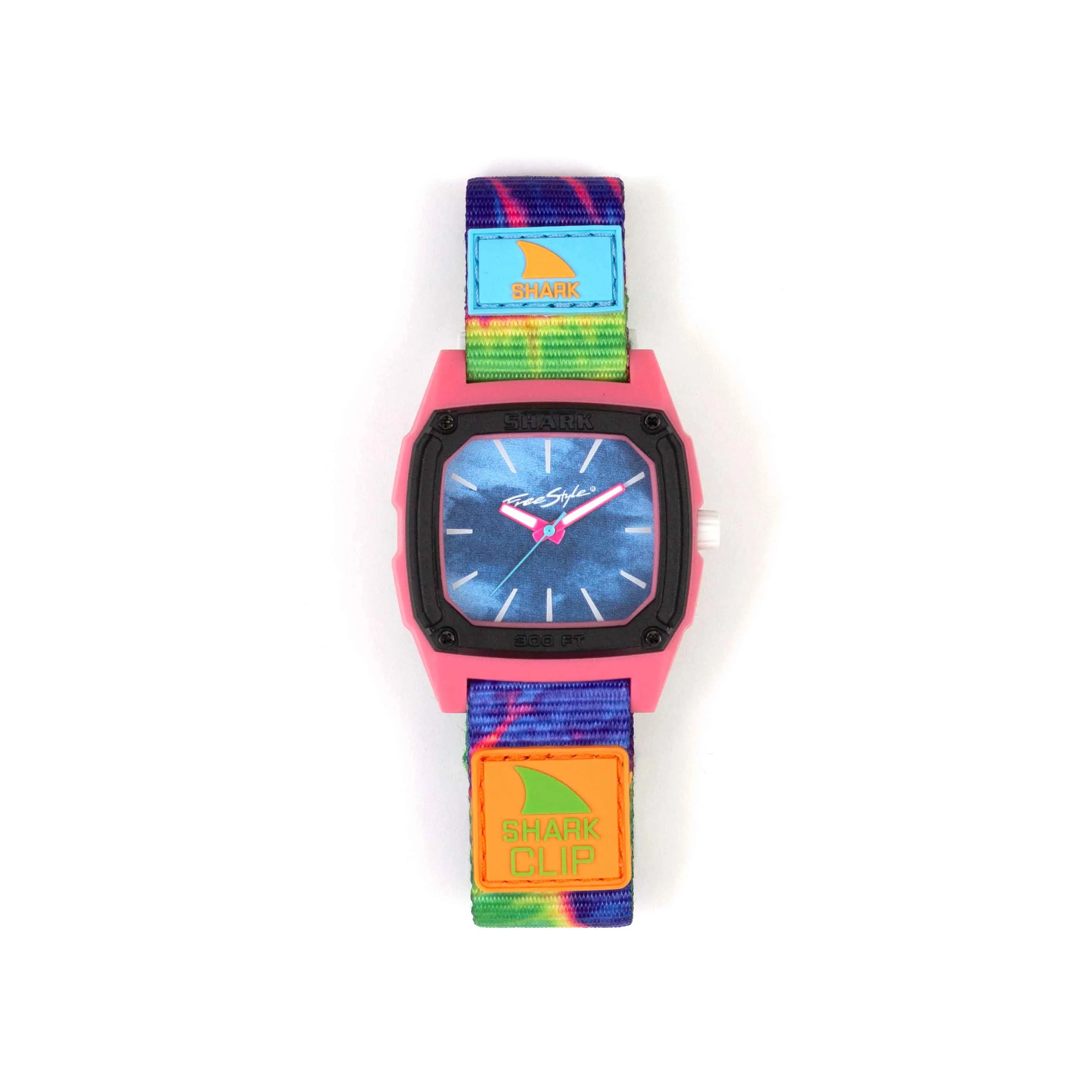 SHARK CLASSIC CLIP ANALOG TIE DYE NEON GREEN