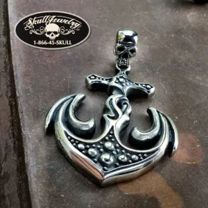 Skull & Anchor Stainless Steel Pendant (#p004)