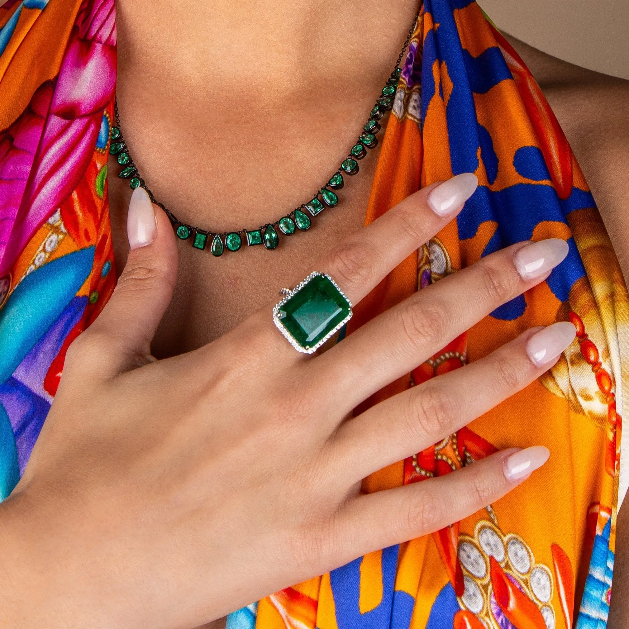 Sonata Emerald Cocktail Ring