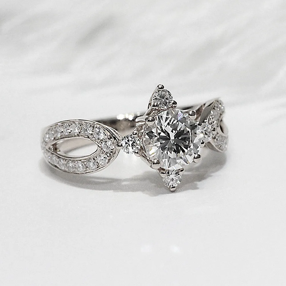 Split Shank GIA Diamond Engagement Ring