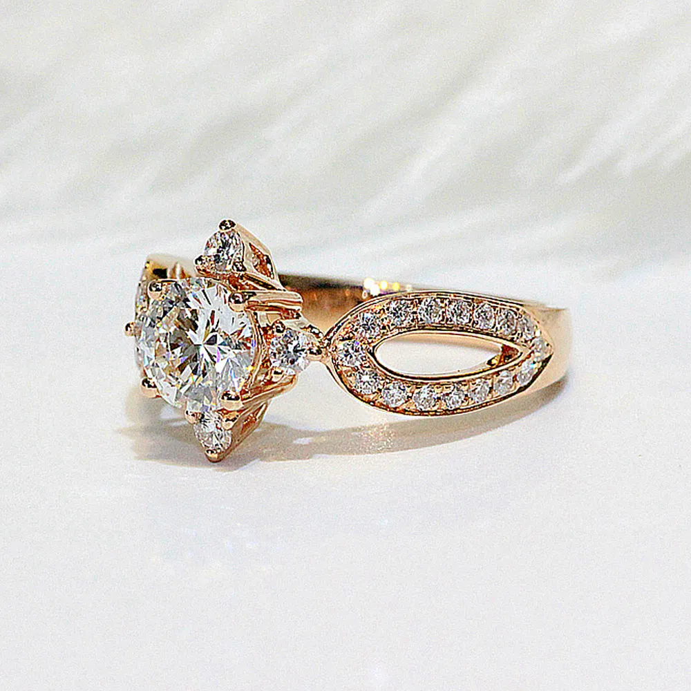 Split Shank GIA Diamond Engagement Ring