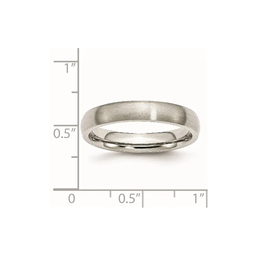 Stainless Steel Brushed 4mm Half Round Band