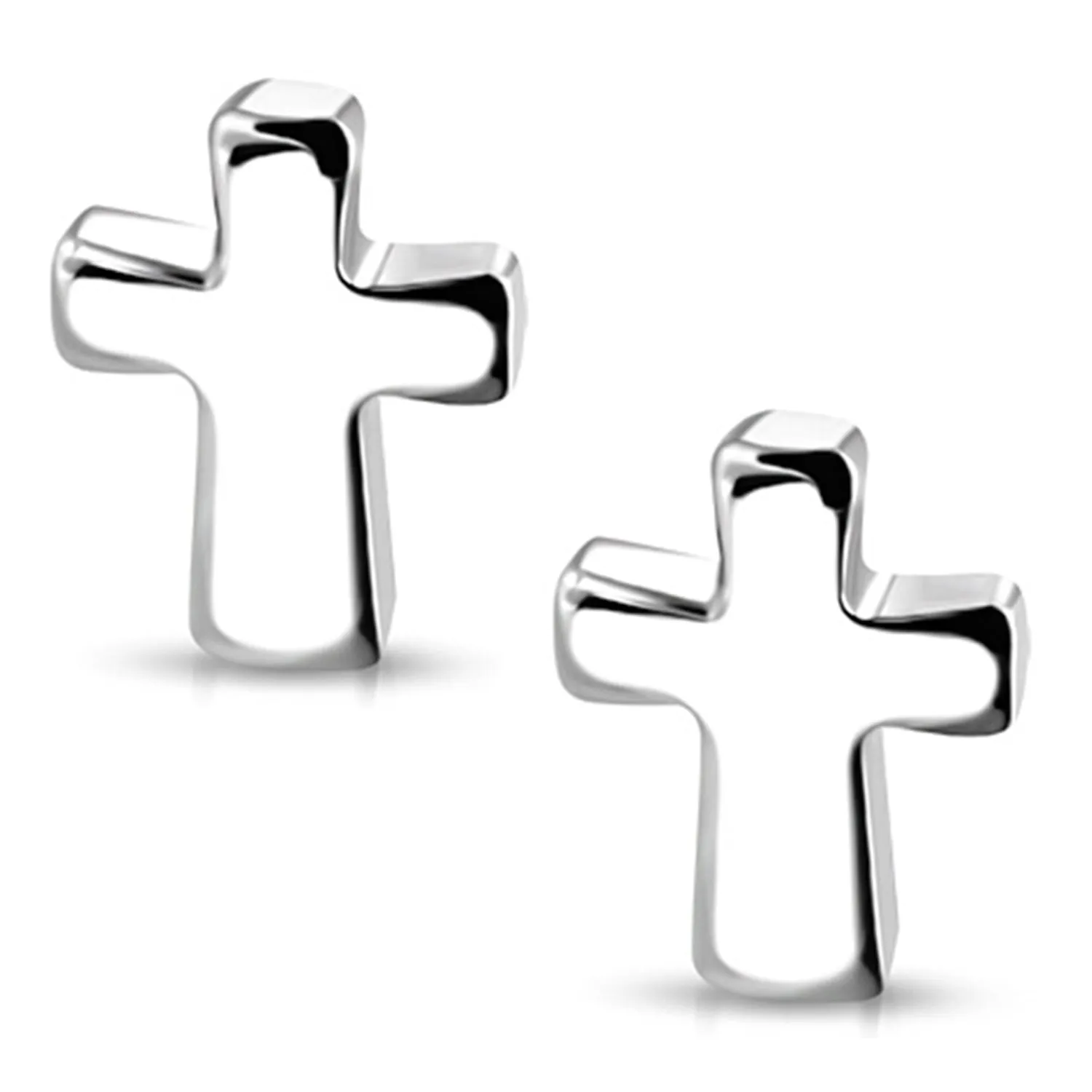 Stainless Steel Classic Cross Stud Earrings