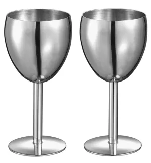 Stainless Steel Wine Glass - Set of 2