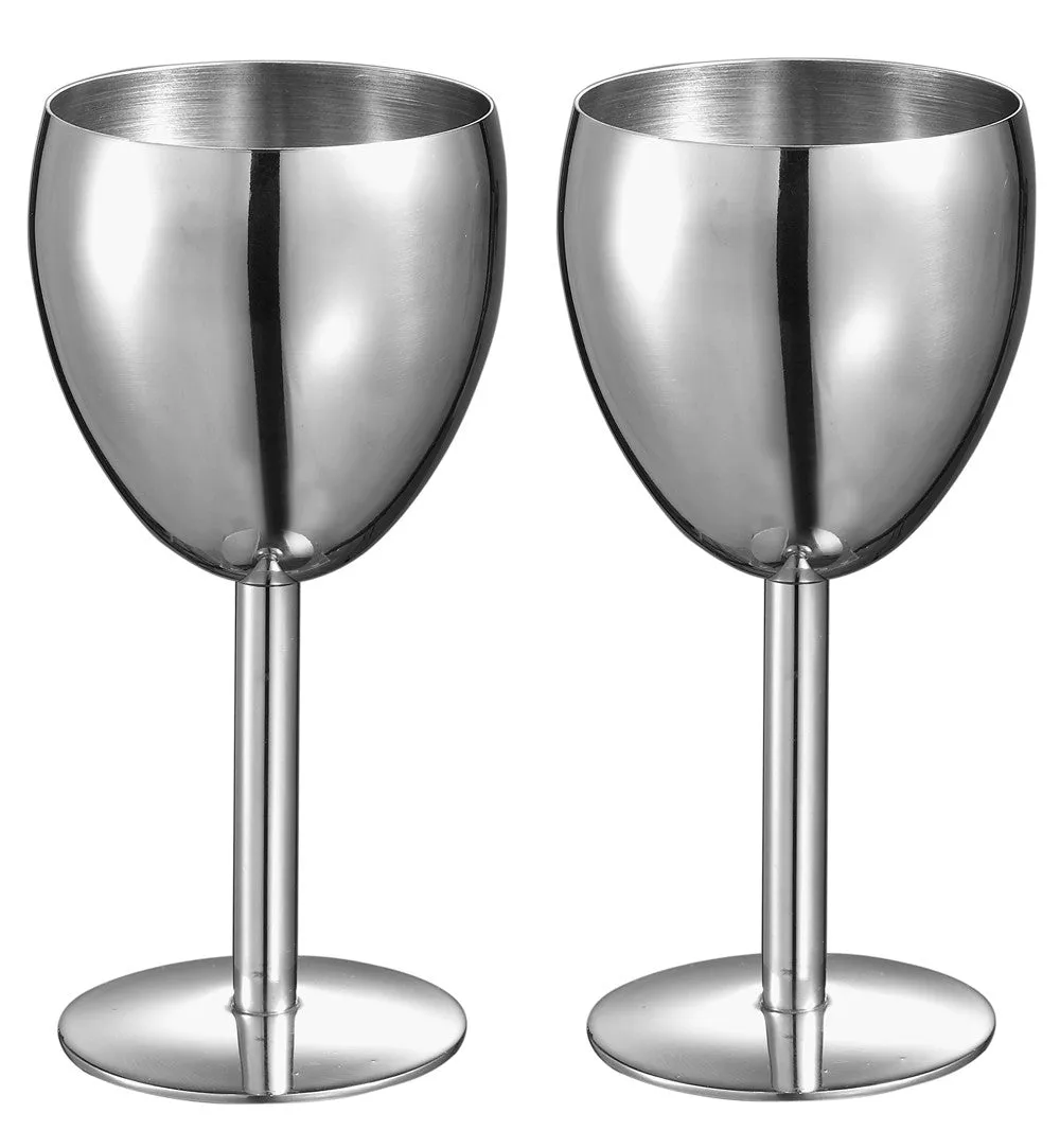 Stainless Steel Wine Glass - Set of 2