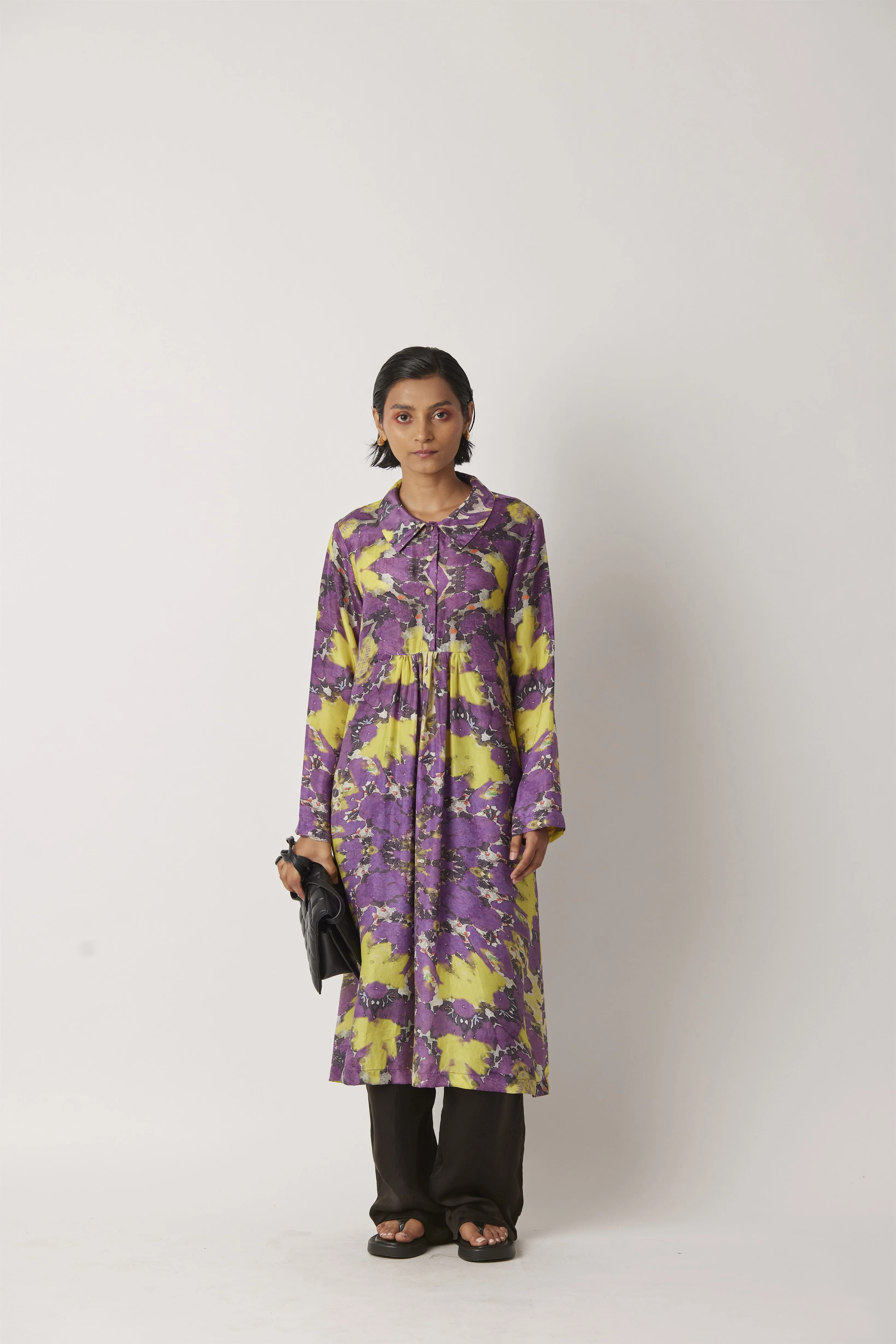 Summer Dress Silk Motley Kaleidoscope Pattern-Kaleidoscope-Fashion Edit-Yc14D-115 Yc14Kl-01-Yavi