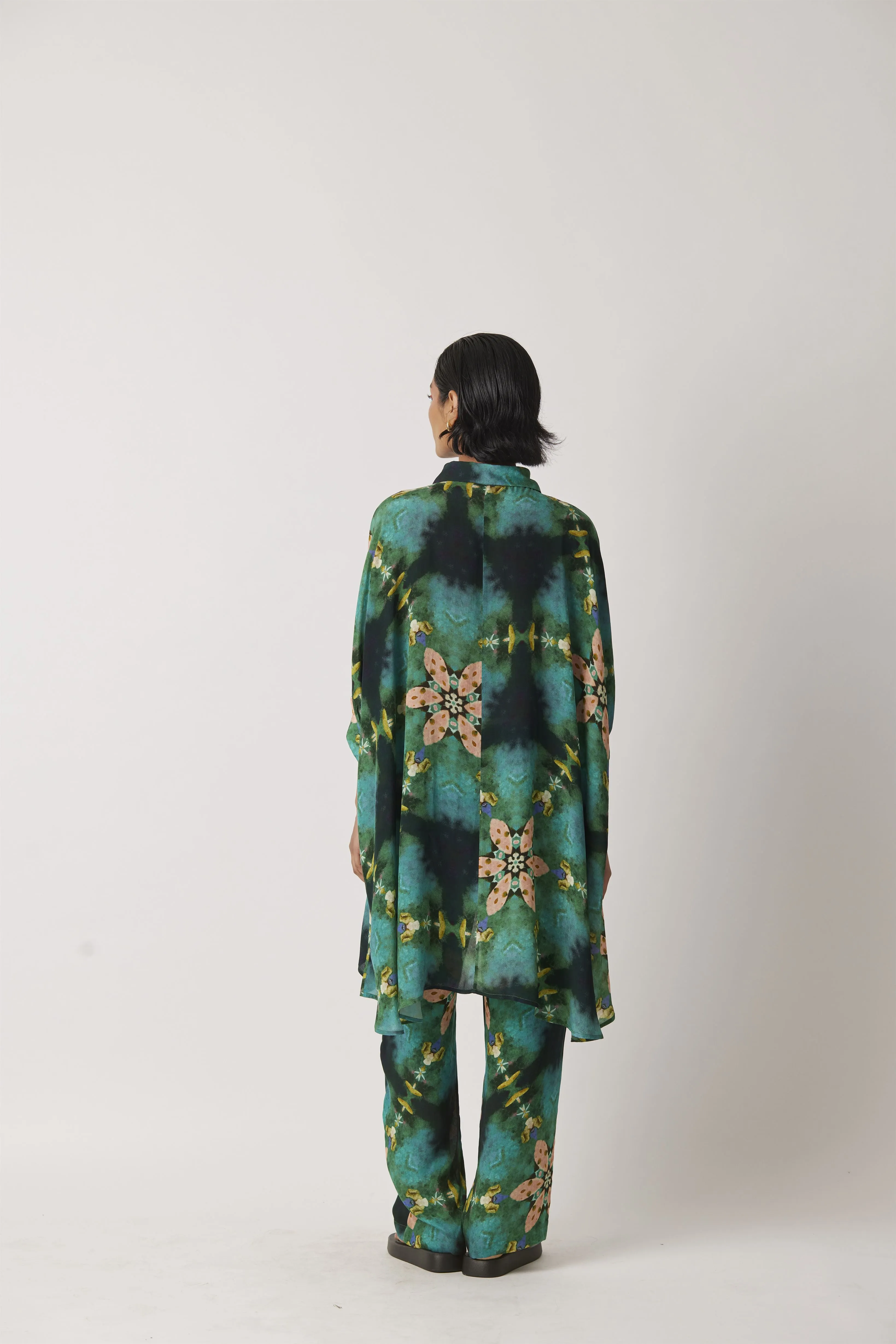 Summer Shirt Top Assymetric Moss Crepe Geometric Print Anigo-Kaleidoscope-Fashion Edit-Yc14T-121 Yc14Kl-03-Yavi