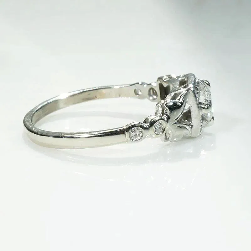 Sweet Square Cluster Diamond Engagement Ring