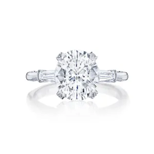 Tacori Platinum RoyalT Three-Stone Engagement Ring Mounting