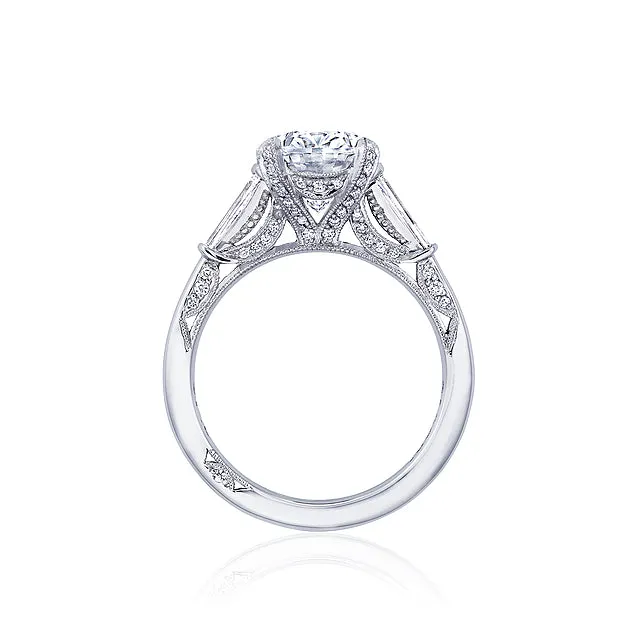 Tacori Platinum RoyalT Three-Stone Engagement Ring Mounting