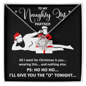 To My Naughty List Partner | Love Knot Necklace Christmas Gift For Her