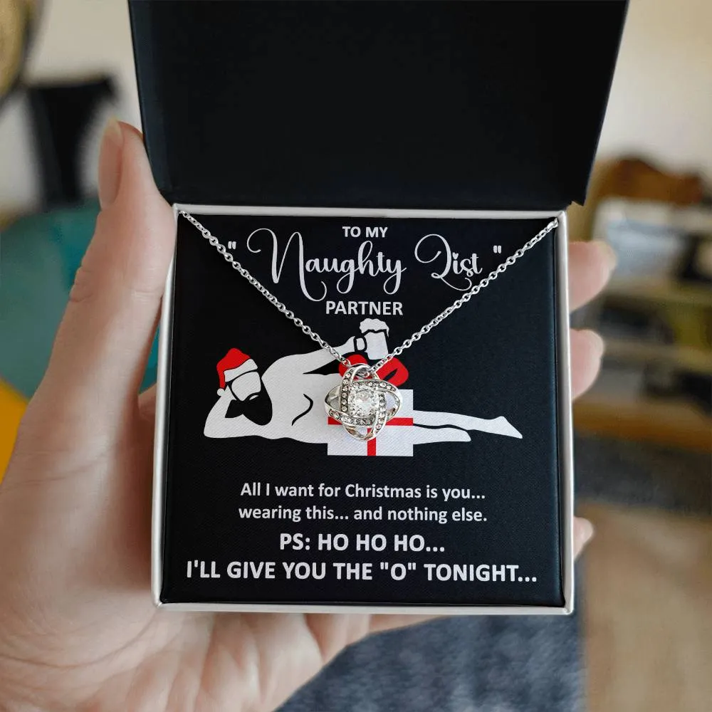 To My Naughty List Partner | Love Knot Necklace Christmas Gift For Her