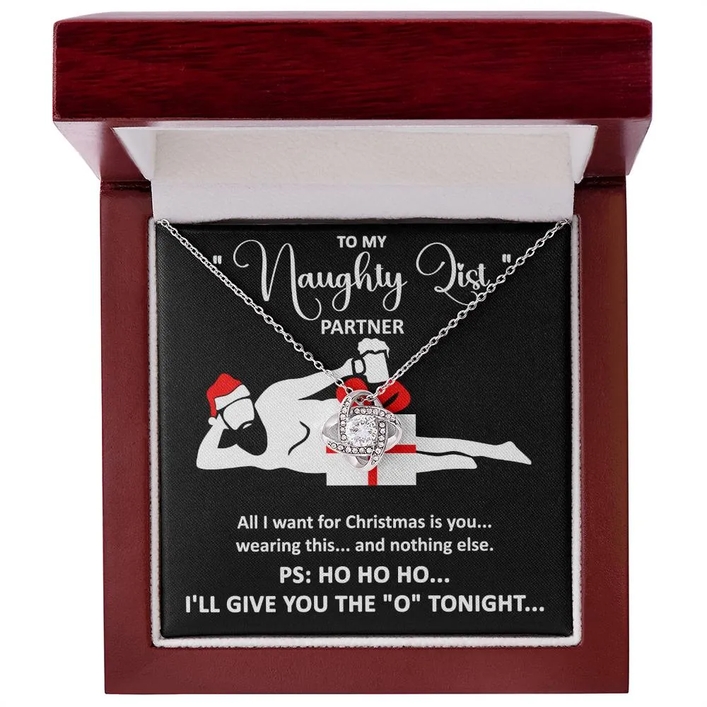 To My Naughty List Partner | Love Knot Necklace Christmas Gift For Her
