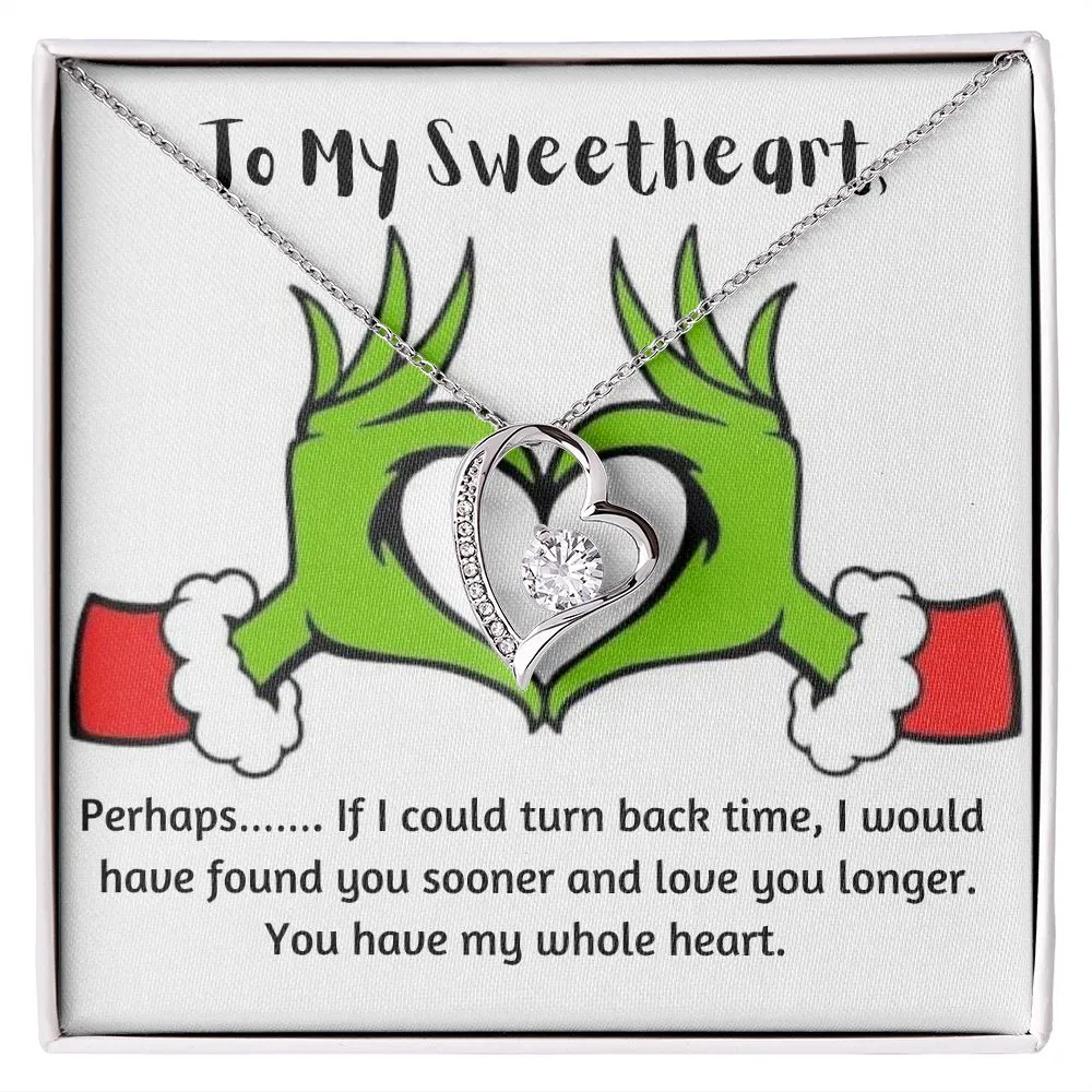 To My Sweetheart, You have my whole heart-Forever Love Heart Necklace