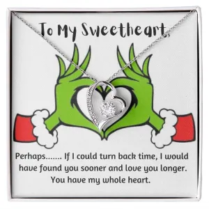 To My Sweetheart, You have my whole heart-Forever Love Heart Necklace