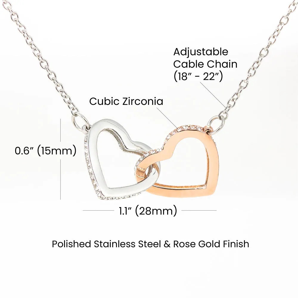 To My Unbiological Sister | Blessed & Grateful | Interlocking Hearts Necklace