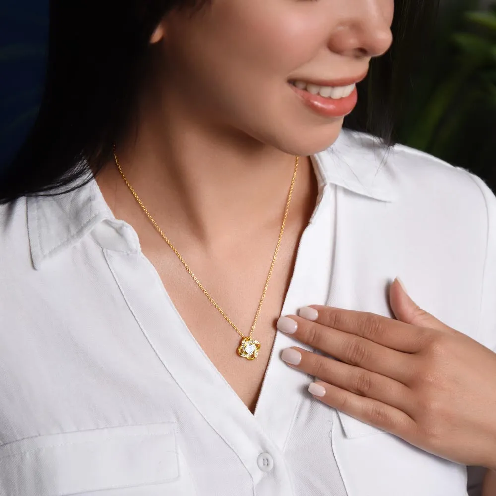 To My Wife "You Make My Heart Happy" Love Knot Necklace
