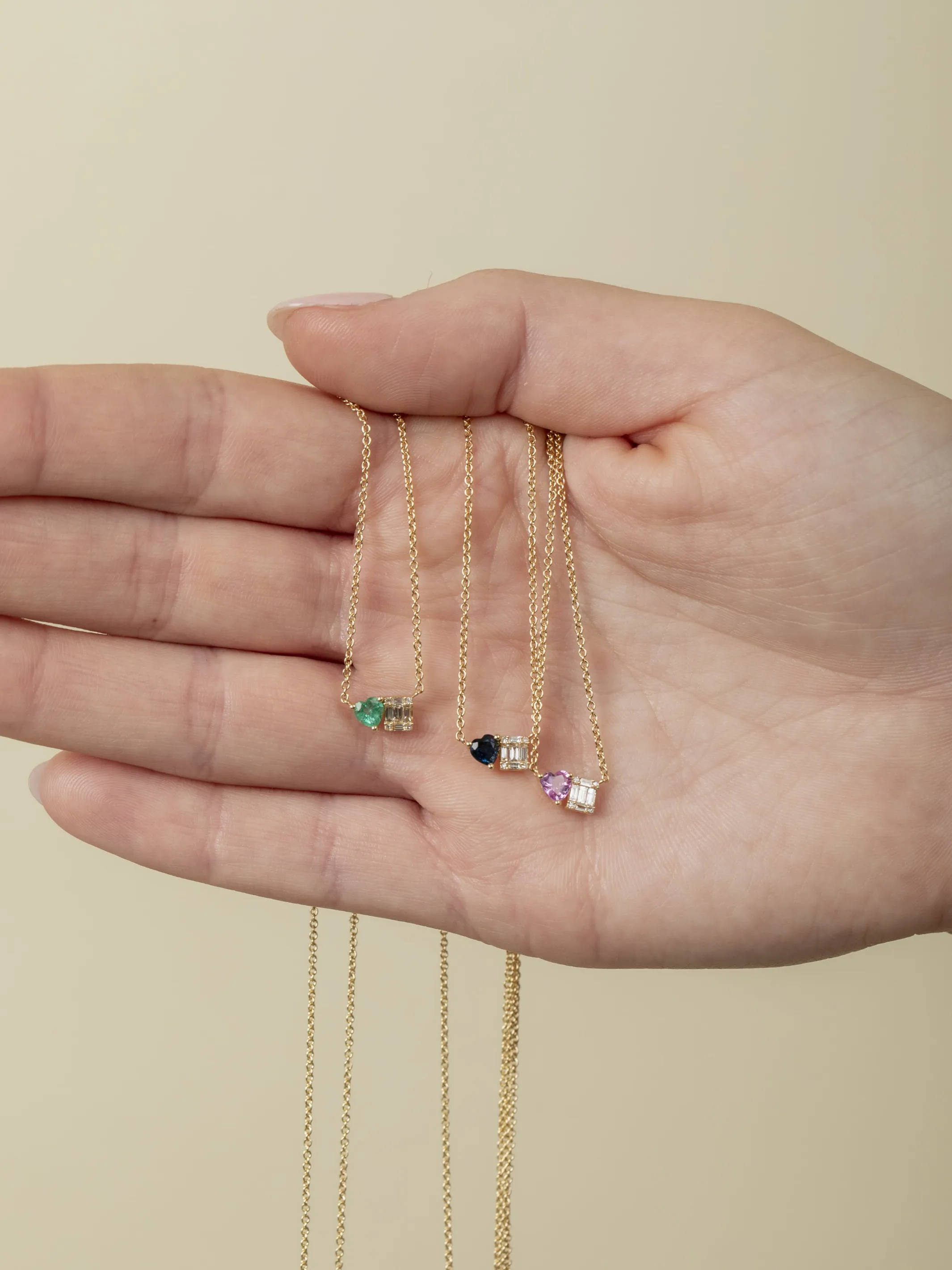 Toi Et Moi Emerald Heart Necklace 14K