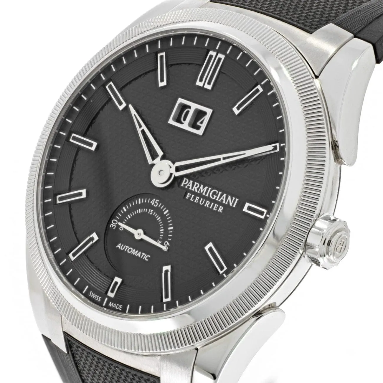 Tonda Black Dial Rubber Strap Steel