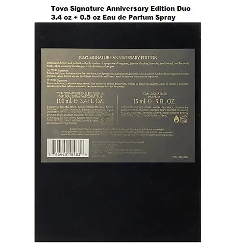 TOVA Beverly Hills Signature Anniversary Collection 2 Piece Set 3.4 oz   0.5 oz Eau De Parfum Spray for Women