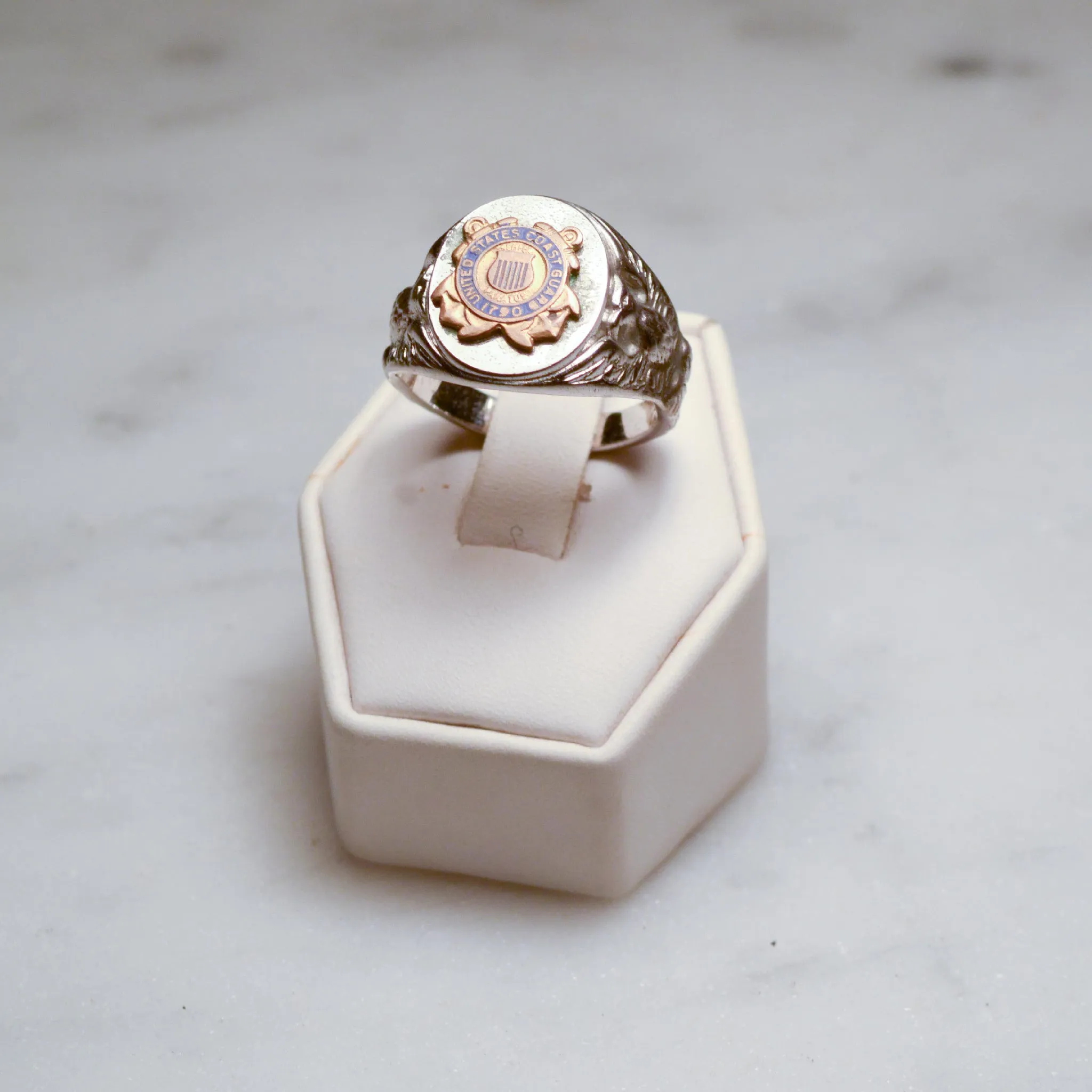 USCG Sterling Silver Signet Ring