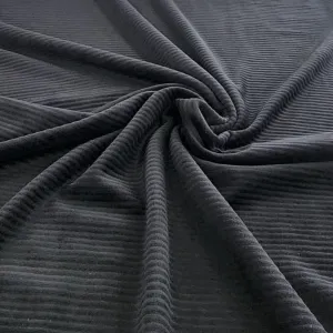 Velvet Stripe Fabric 150 cm Black