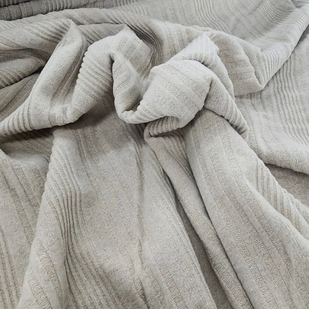 Verrigated Brushed Jersey Knit Fabric Butter 150 cm