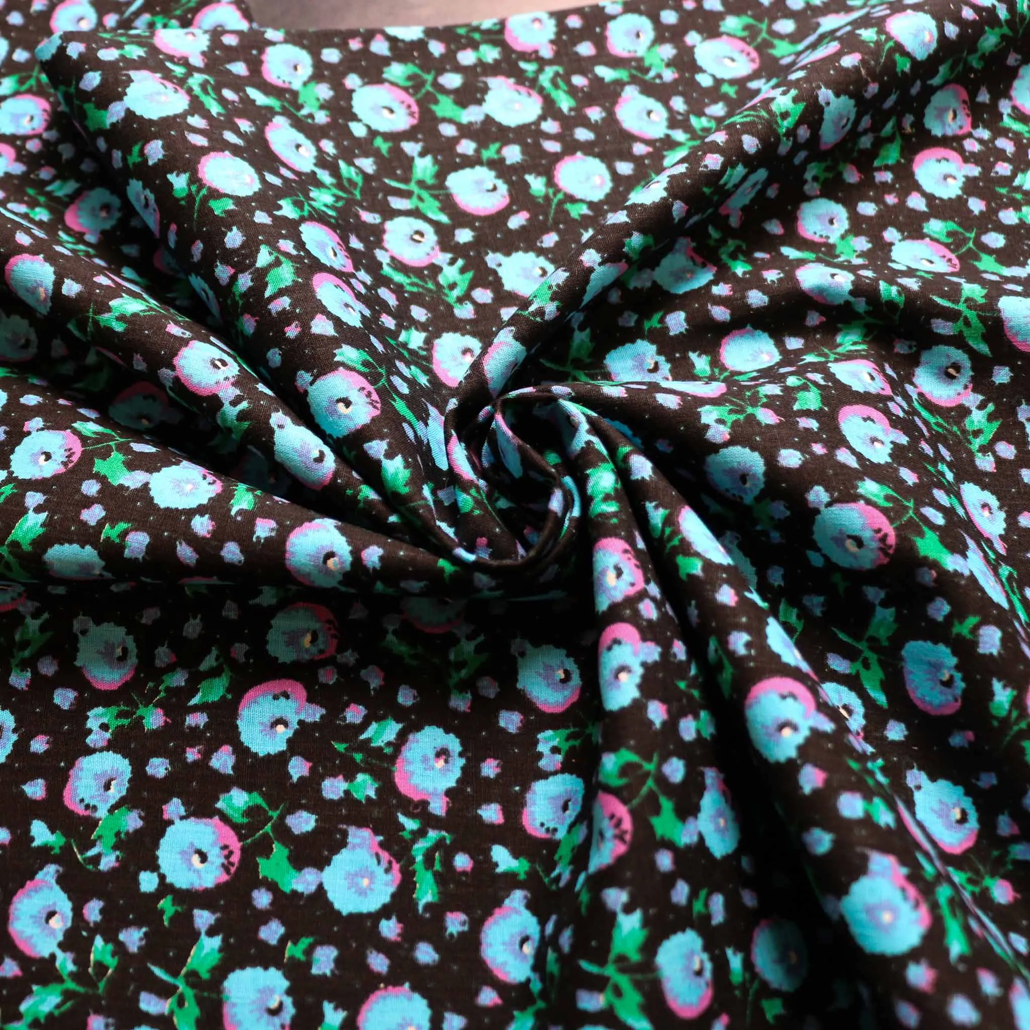 Vintage 100% Cotton Fabric - Black
