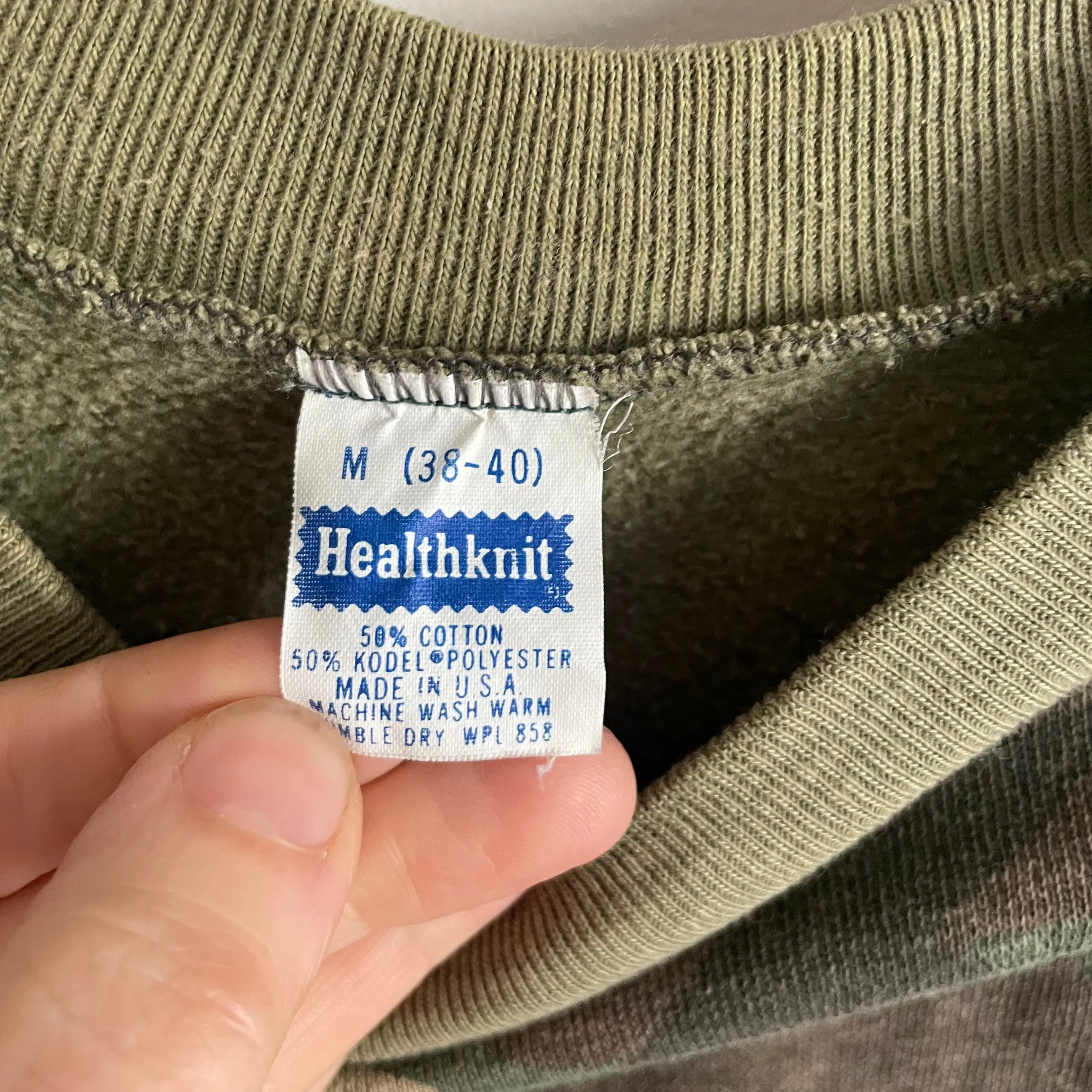 Vintage 70s/80s Healthknit Camo Raglan Pulliver / Size Medium