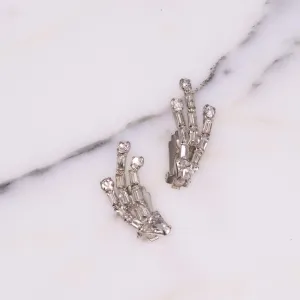 Vintage Art Deco Era Diamante Spray Style Firework Earrings