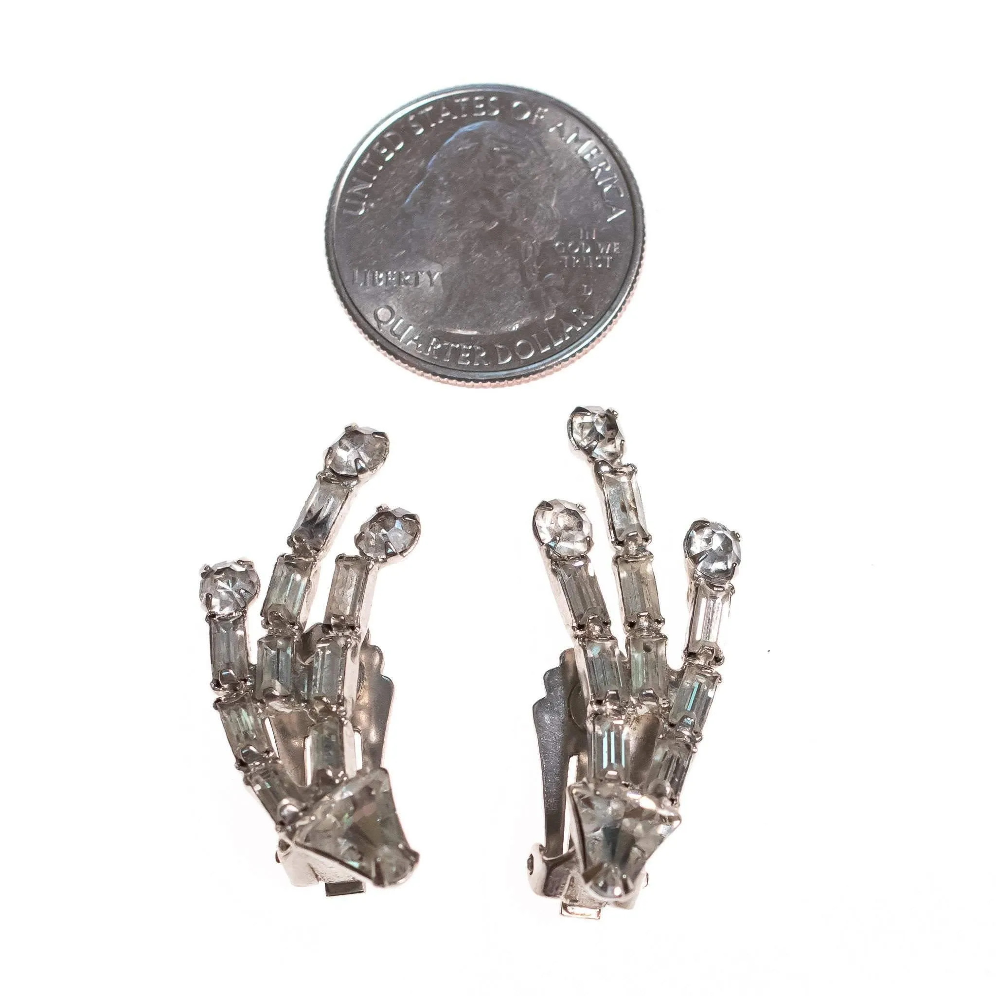 Vintage Art Deco Era Diamante Spray Style Firework Earrings