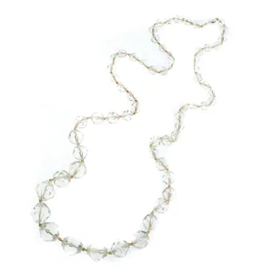 Vintage Art Deco Era Faceted Lucite Crystal Bead Necklace
