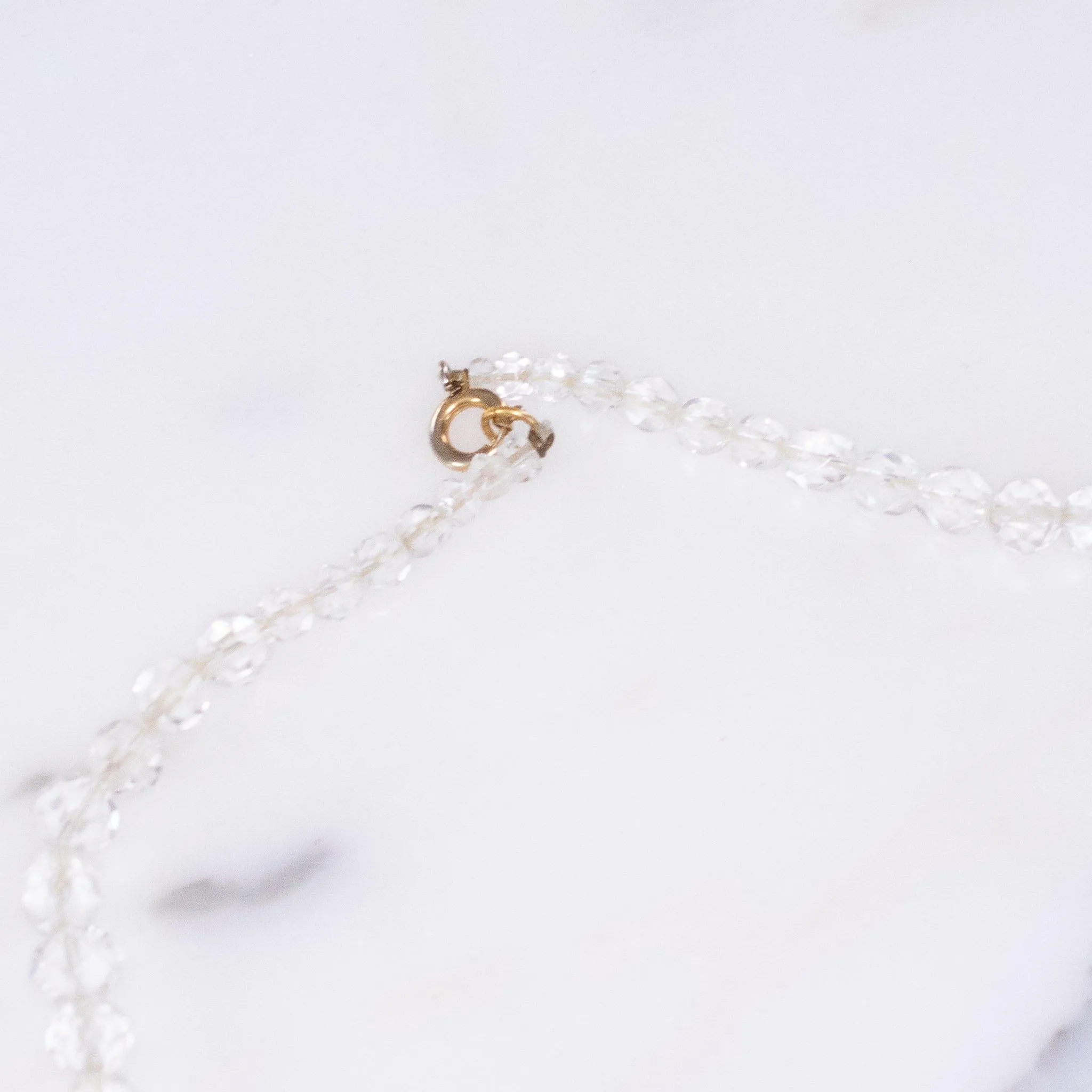 Vintage Art Deco Faceted Rock Crystal Beaded Necklace