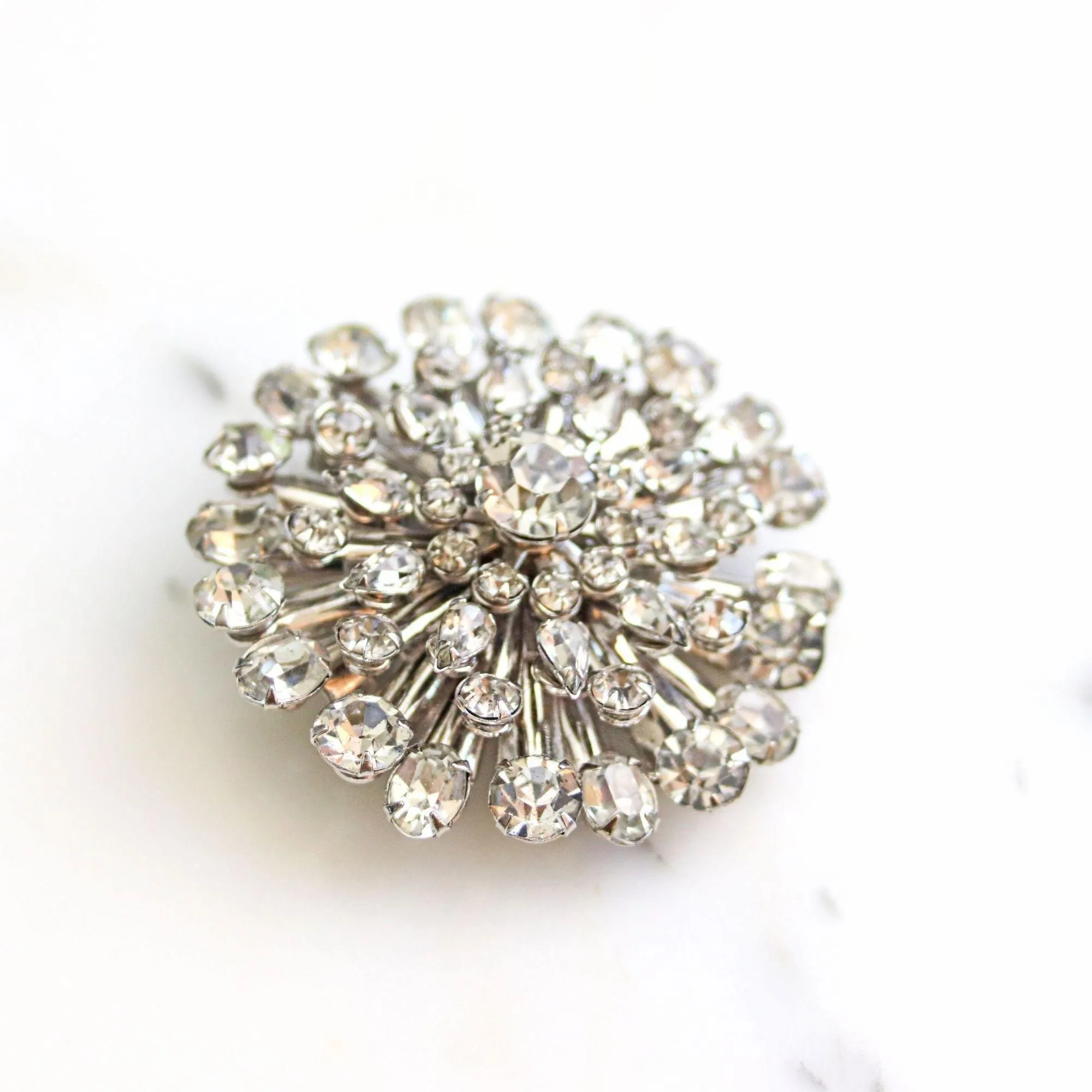 Vintage Art Deco Rhinestone Pinwheel Brooch