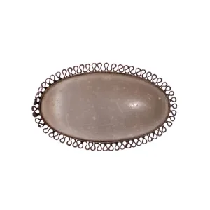Vintage Art Deco Sterling Silver Era Moonstone Sash Pin Brooch