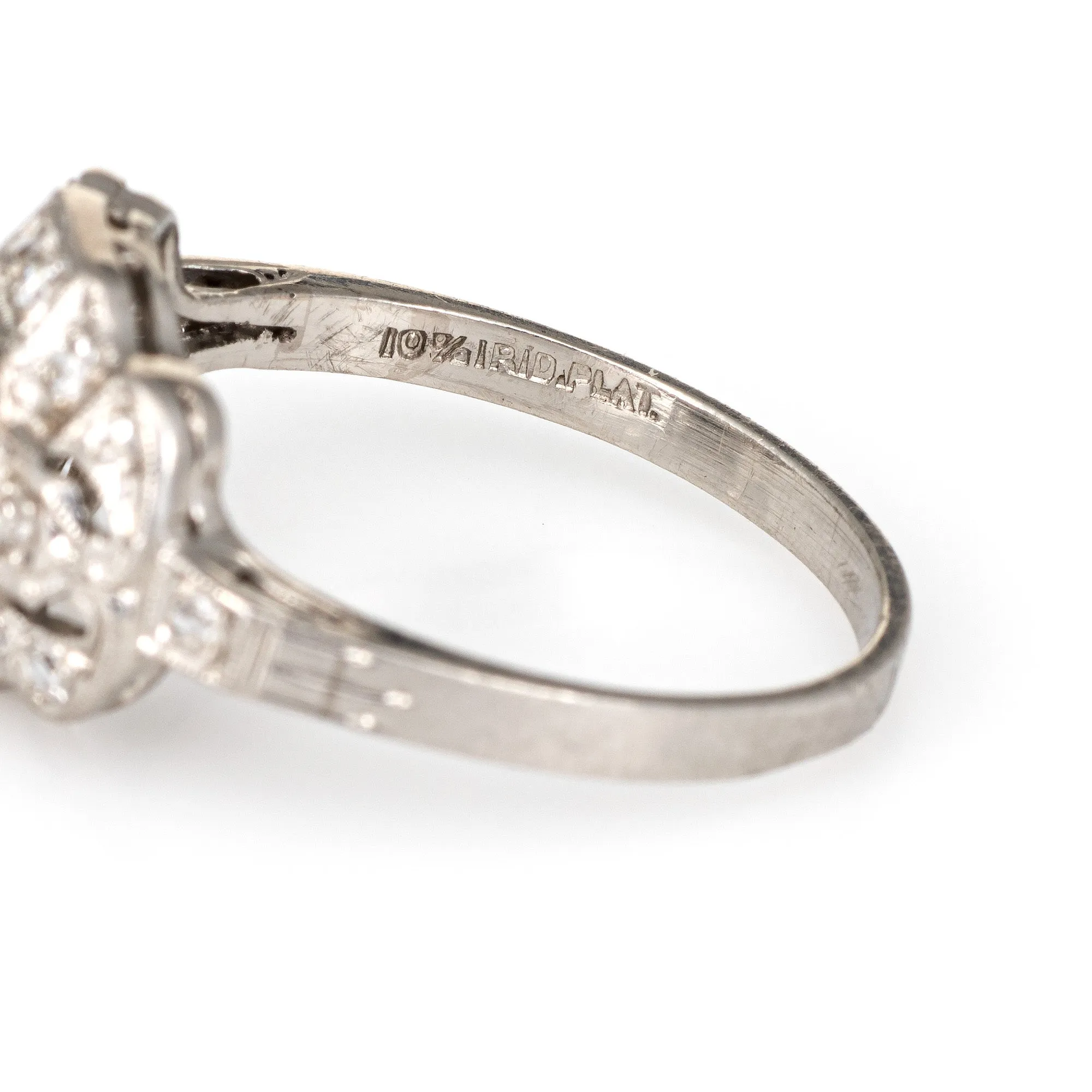 Vintage Deco 0.85ct Diamond Engagement Ring Platinum Fine Antique Jewelry 6.25