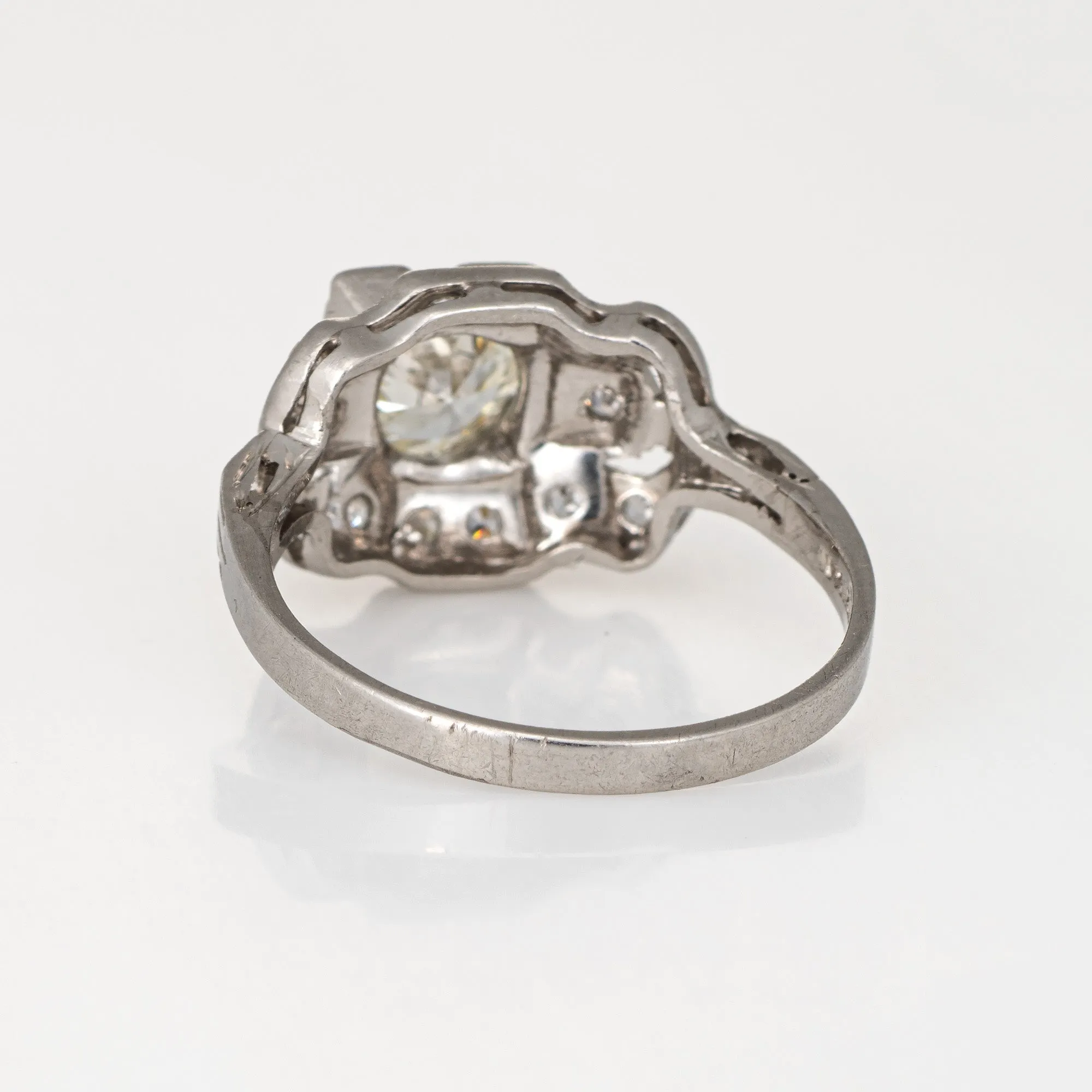 Vintage Deco 0.85ct Diamond Engagement Ring Platinum Fine Antique Jewelry 6.25