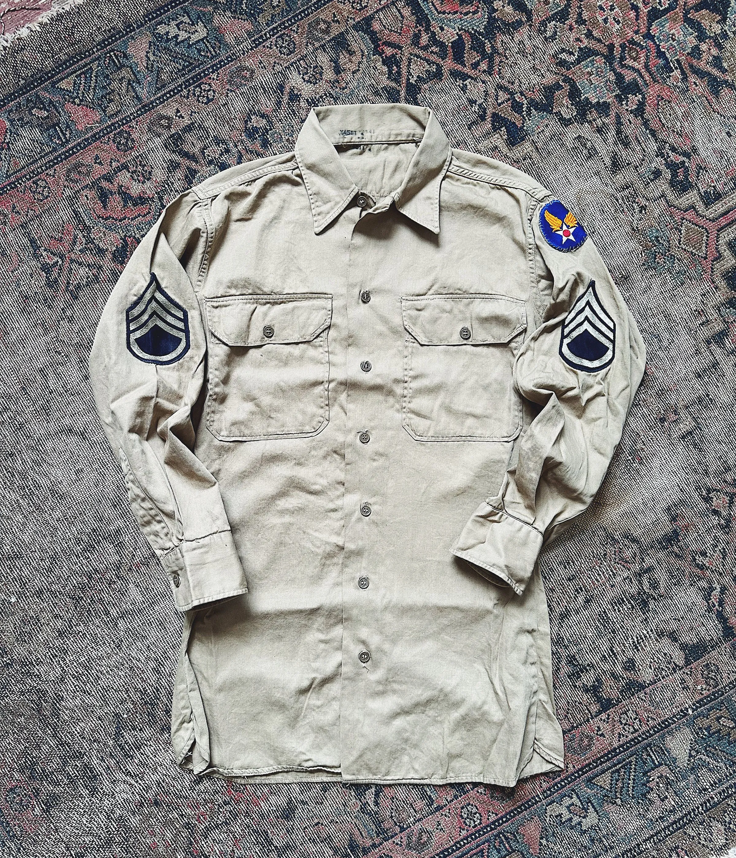 Vintage Military Khaki Shirt